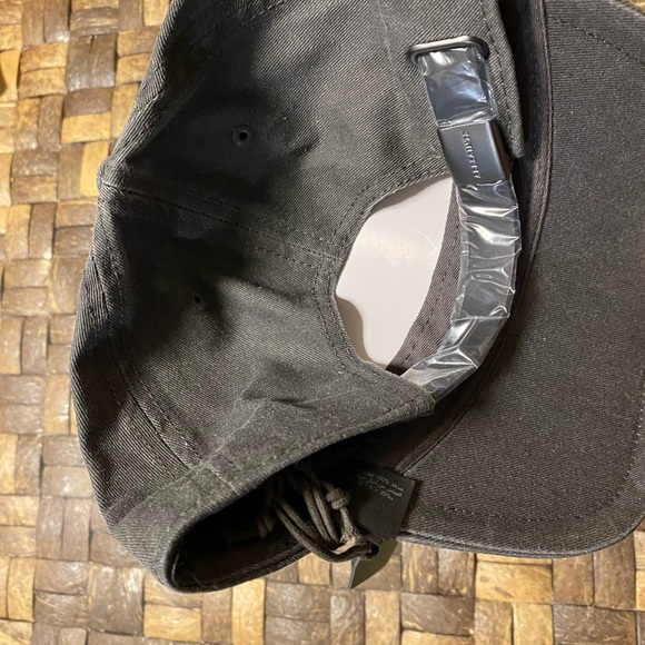 AllSaints Hat Cap Dark Gray Washed Mens Embroidered Logo Adjustable Cotton NWT - Picture 2 of 4